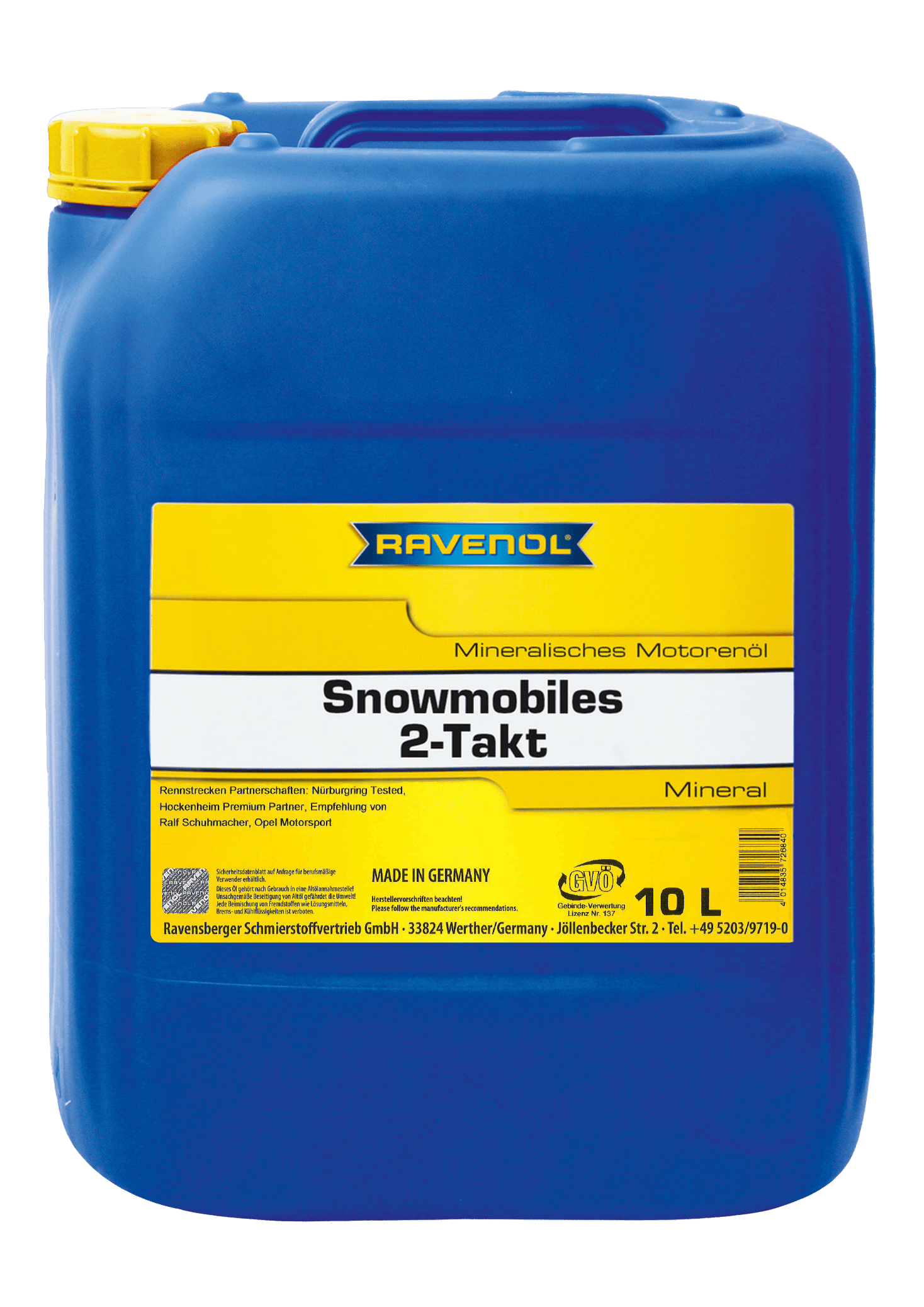 Моторное масло Ravenol SNOWMOBILES Teilsynth. 2-Takt, 10л